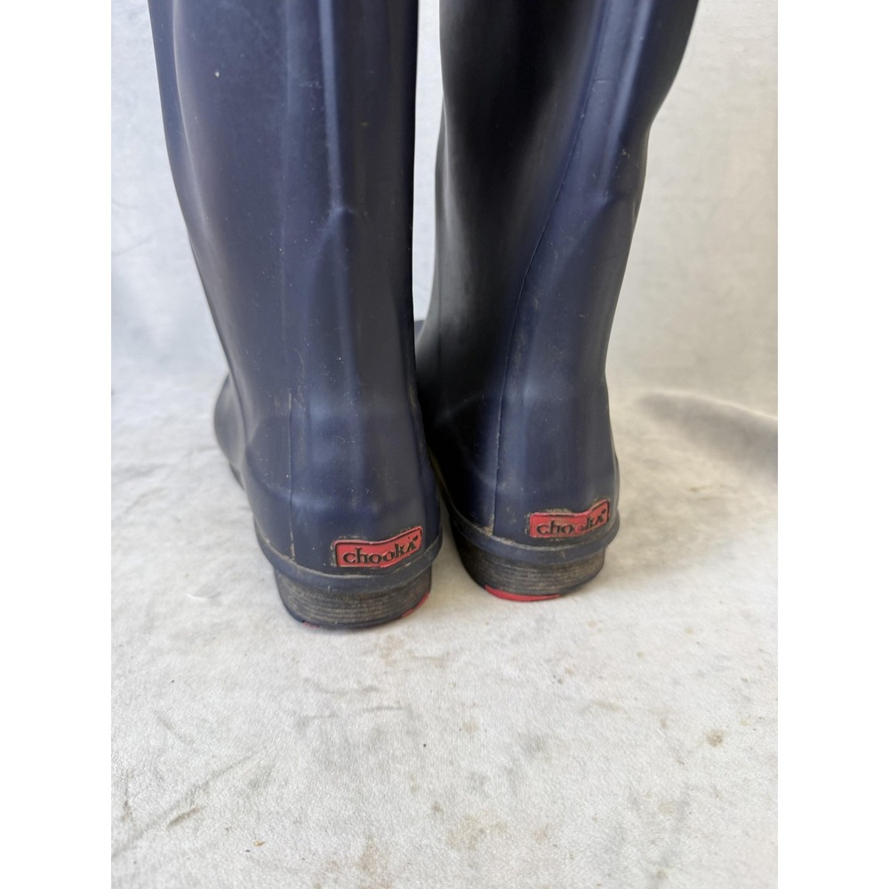 Chooka Boots Womens Size 10 Navy City Solid Rain Mid Calf Rubber Waterproof - Picture 5 of 14